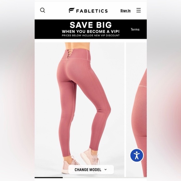 Fabletics Pants - Fabletics Pink High-Waisted Leggings